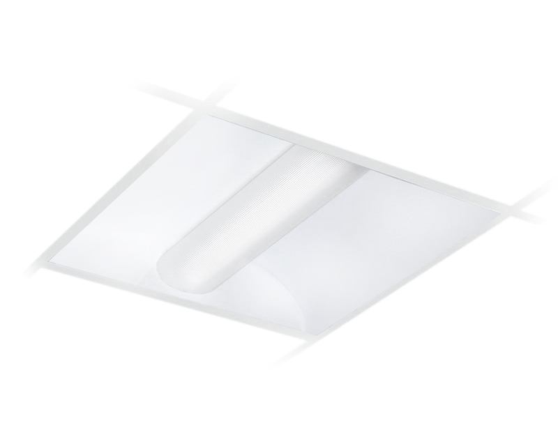 Recessed Fluorescent Direct/Indirect – 2' x 2' with Acrylic Linear Prismatic Lens, Static with one 17 watt T8 Lamp